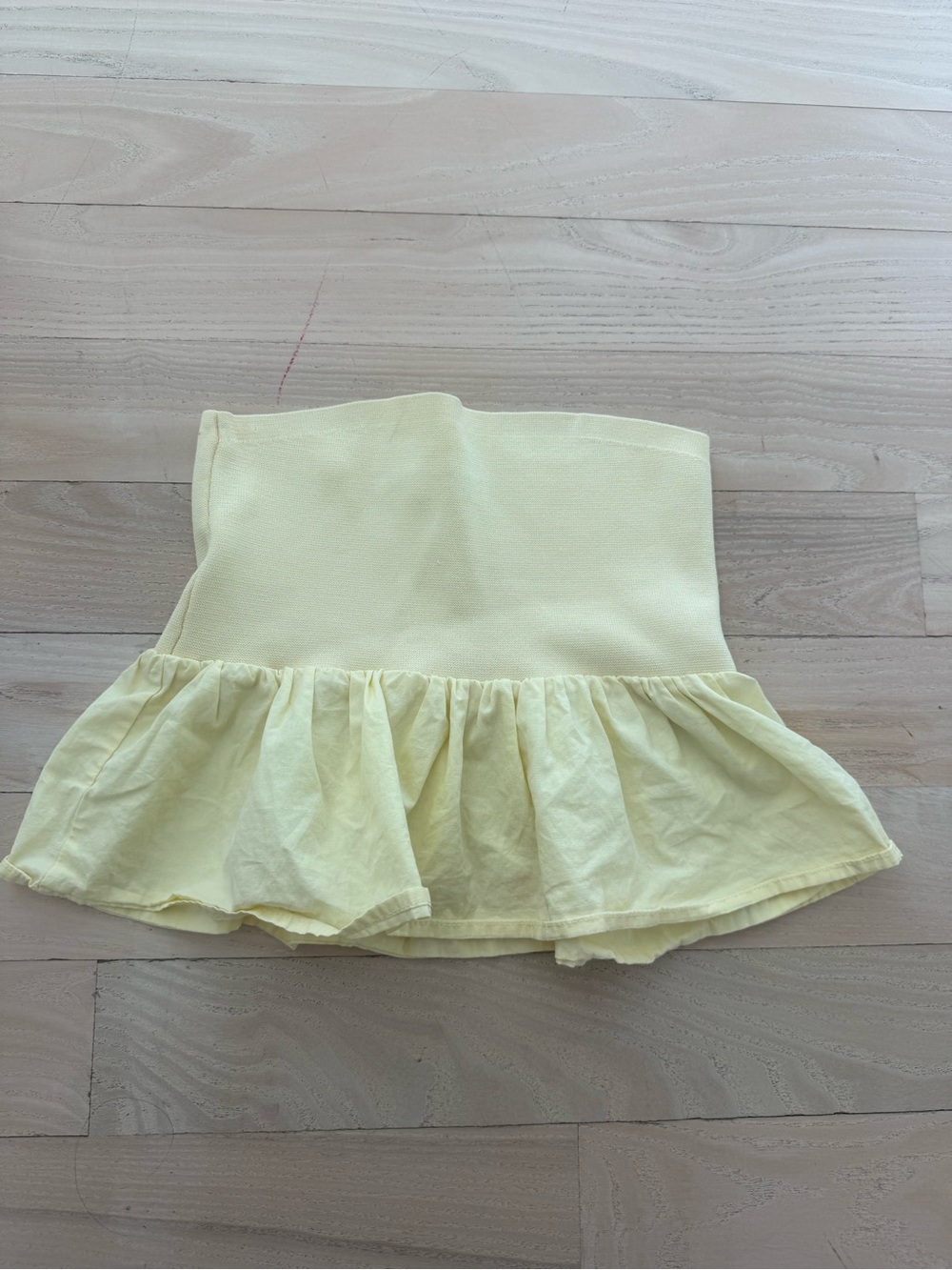Zara Pale Yellow Tube Top